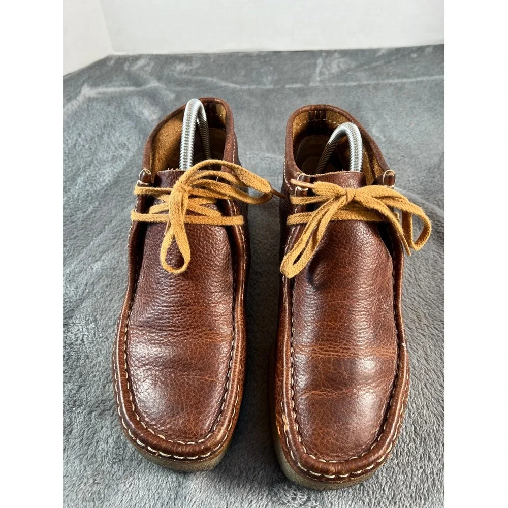 Clarks Original Wallabee Chukka Boots Mens 7.5 Brown Pebbled Leather